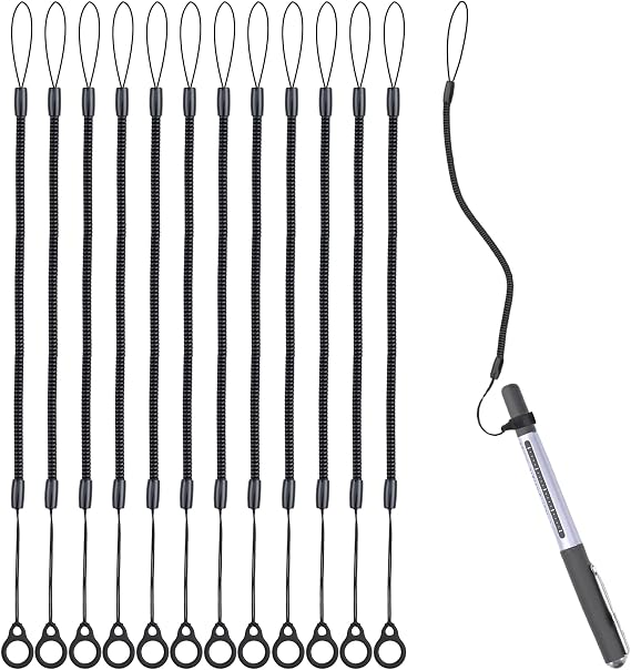 12 Pcs Pen Lanyards Retractable Elastic Pen Leash Strap for Clipboard Holder Touchscreen Attachment Notebook Office Supplies