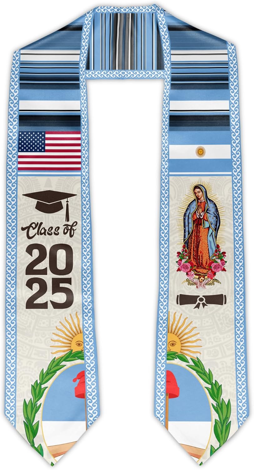 Class of 2025 Graduation Stole, 72 Graduation Sash, Graduate Honor Stole Classic End Design