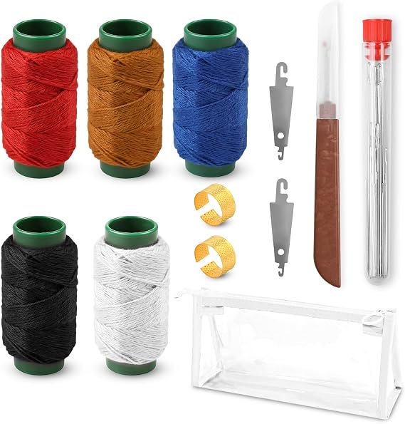 41Pcs Multi-Purpose Sewing Tool Set Includ Stainless Steel Sewing Needles Thimble Needle Threader Suture Remover Storage Bag for Daily Thread Hand Repair