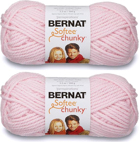 (Pack of 2) Bernat Softee Chunky Yarn-Baby Pink