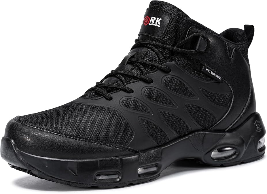 LARNMERN Men Non Slip Ankle Boots Work Chef Restaurant Shoes Mesh | Slip Resistant Waterproof Breathable Mesh Restaurant Service Outdoor Zapatos Trabajo Casual Hiking Sneakers