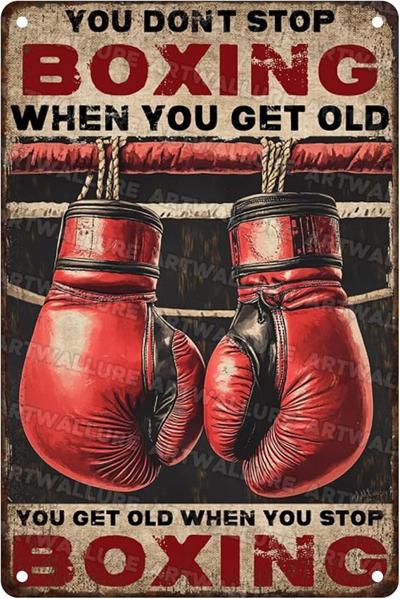 Retro Boxing Metal Sign You Don't Stop When Old Rustic Wall Decor Vintage Fight Club Inspired Art Iron Plaque For Garage Gym 8x12inch