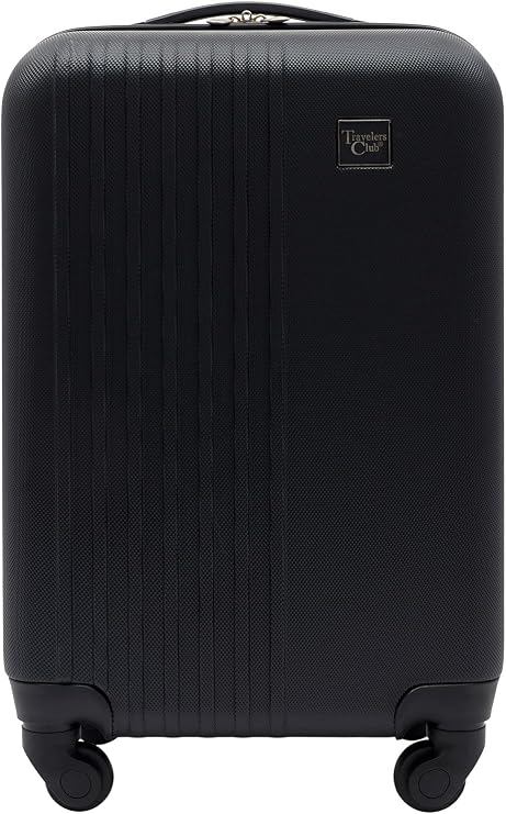 Travelers Club Cosmo Luggage, Black-20, 20-Inch