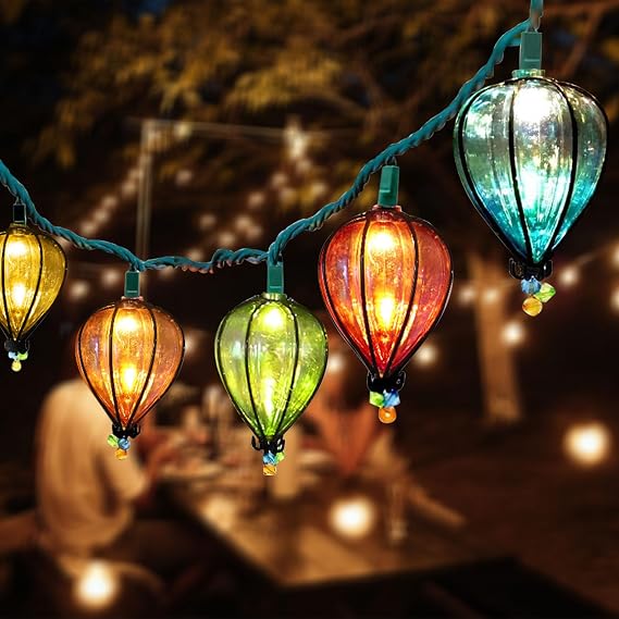 11FT Multicolor String Lights with 10 Bulbs, Waterproof (1PCS)