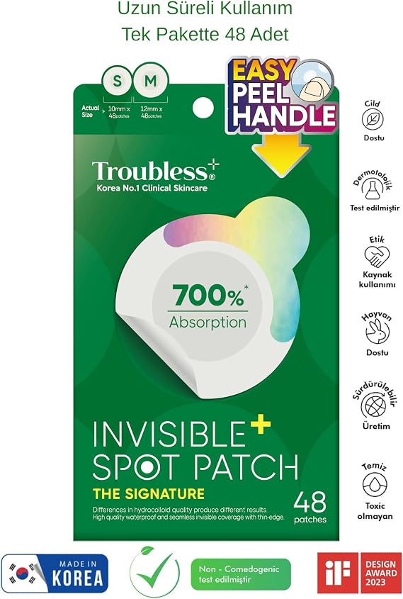 Troubless Ultra Ince Ve Şeffaf Suya Dayanıklı%700 Emme Kapasiteli Kore Üretimi Akne Ve Bandı
