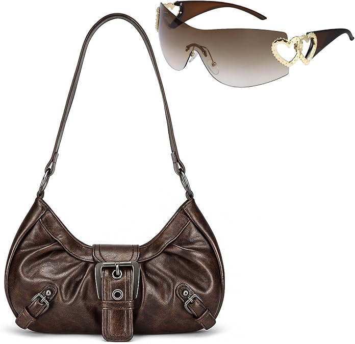 Women's Y2k Purse Vintage Buckle Hobo Shoulder Bag