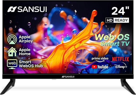 SANSUI 24 inch 768P DLED Smart WebOS TV | Small Television with chromecast