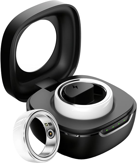 Smart Ring Health Fitness Rings Waterproof Activity Trackers Heart Rate Monitor Calorie Counter Sleep Tracker Long Battery Life Fashion Ceramic Ring for Men Women, 8, white, JYR8FS
