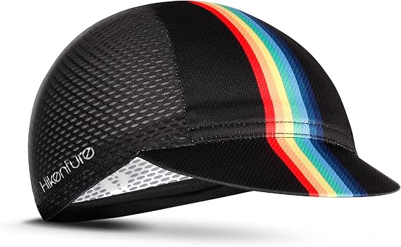 Hikenture Cycling Cap,Cooling Skull Cap Bike Hat with Sun Visor, Summer Breathable Helmet Liner Biking Cap for Men Women