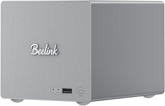 Beelink Mini PC, ME Pro 2 Hard Drive Bays NAS Intel N95 12G LPDDR5 128G SSD, 3 x M.2 SSD Slots, Dual LAN/File Server/NAS Storage/Network Attached Storage/Private Cloud/Network Storage