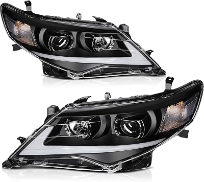 cciyu LED Projector Headlight Assembly For Toyota Camry 2012-2014 with Front Lamps DRL Driver and Passenger Side