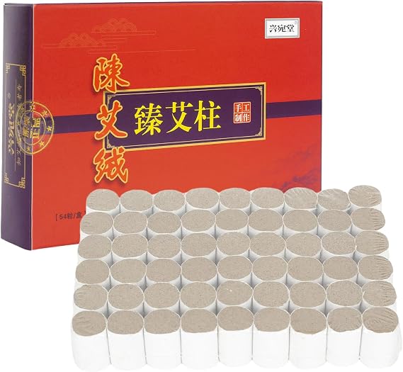 Barelove 54 Rolls Pure Moxa Stick Wormwood Handmade Moxibustion Sticks Mugwort Blunt Rollers Accessories for Neck Waist Knee Back Acupoint Care,