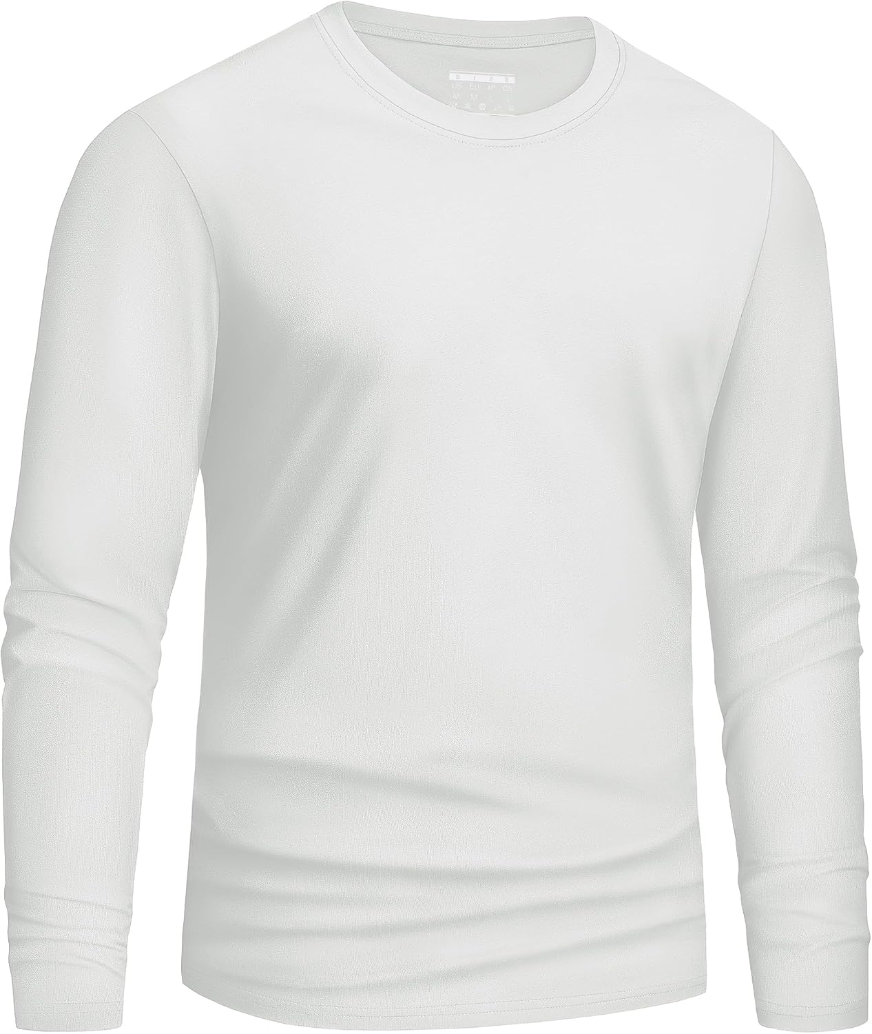 Cavva Men's Long Sleeve T Shirt Cotton Plain T Shirts Crew Neck Casual Basic Tops Breathable Comfortable Tee Shirts