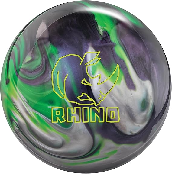 Bowlerstore Products Brunswick PRE-DRILLED Rhino Reactive Bowling Ball - Carbon/Lime/Silver Pearl 13lbs