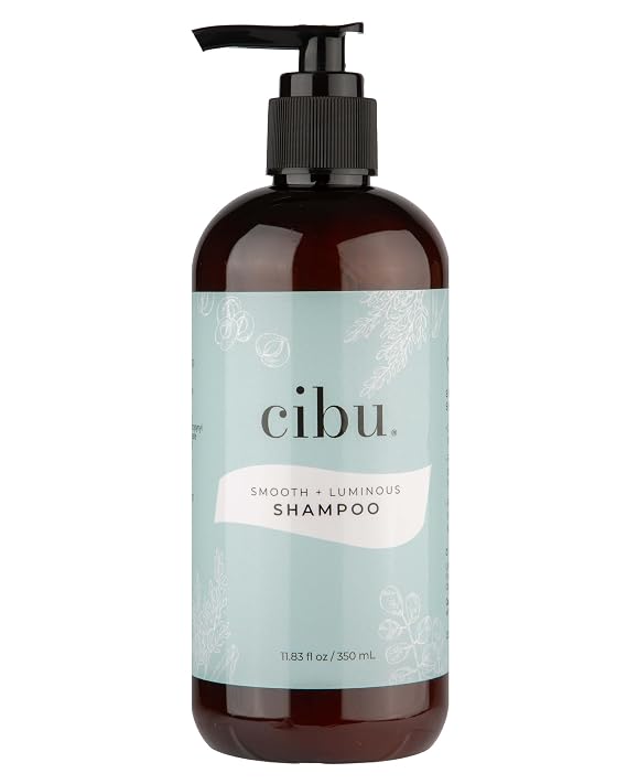 Cibu Smooth + Luminous Shampoo, 11.83 oz - Lightweight, Smoothing Shampoo for Frizzy Hair - Helps Reduce Frizz, Adds Hair Shine with Fermented Rice