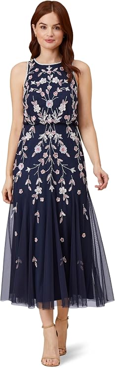 Adrianna Papell Women's Beaded Blouson Gown