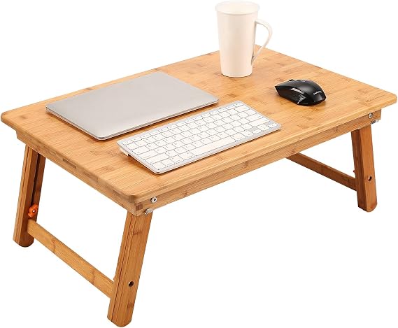 Nnewvante Large Floor Desk Foldable Table for Adults, Bamboo 25.6 x 17.7in