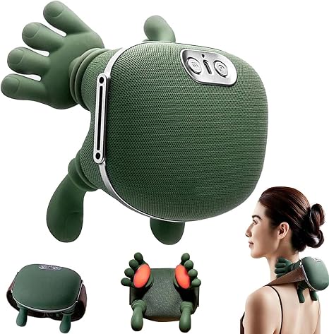Massager 4D Neck Massager with Heat Electric Portable Neck 3 modes and 2 heat settings USB electric relaxes muscles and relieves fatigue for home and office for parents