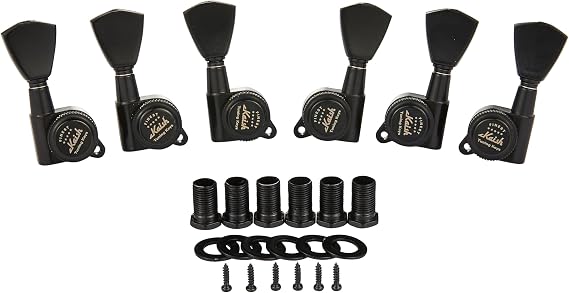 Guitar 3 per side Locking Tuners 18:1 Locking Tuning Keys Guitar Tuning Machine Heads with Keystone Buttons for LP/Les Paul/SG/ES or Acoustic Guitars Black