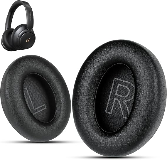 Krone Kalpasmos Soundcore Replacement Ear Pads Fits Soundcore Life Q20 Replacement Ear Pads, Soft Memory Foam Soundcore Q20 Replacement Ear Pads for Anker Q20/Q20i/Q20BT Headphones Black