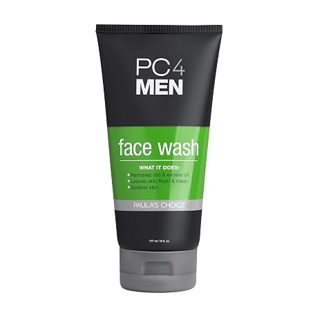 Paula's Choice PC4MEN Daily Face Wash for Men with Aloe, Fragrance Free for Sensitive Skin, 6 Ounce