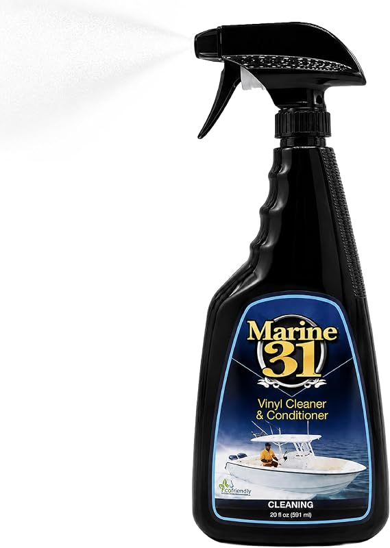 Marine 31 Vinyl Cleaner & Conditioner | Cleans & Protects Marine, Boat, Home & Patio Furniture Vinyl | Restores Flexibility & Shine | 20oz Spray Bottle | M31-400