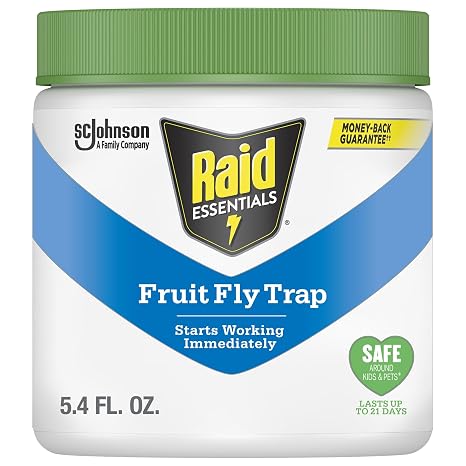 Raid Essentials Fruit Fly Trap, Made with Essential Oils, Child and Pet Safe, 5.4 oz