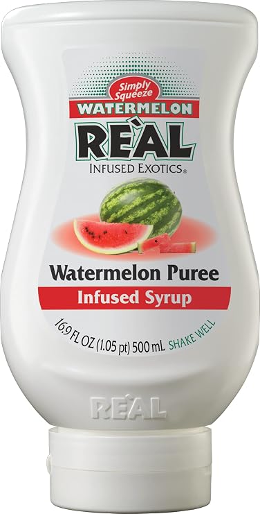 Real Infused Exotics Watermelon Puree Syrup, 16.9 fl oz Bottle