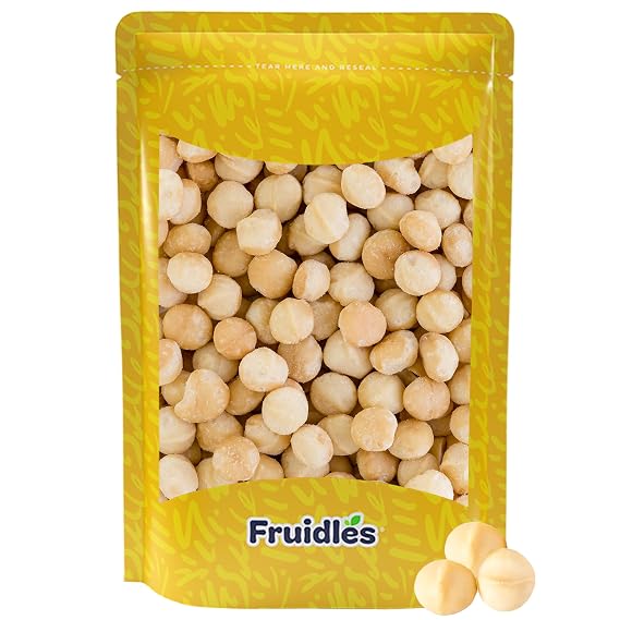 Fruidles Macadamia Raw Nuts, Unsalted Natural, Non-GMO, Gluten-Free, Healthy Fat, Emergency Food, Survival Food - Raw & Unsalted (1 Pound)