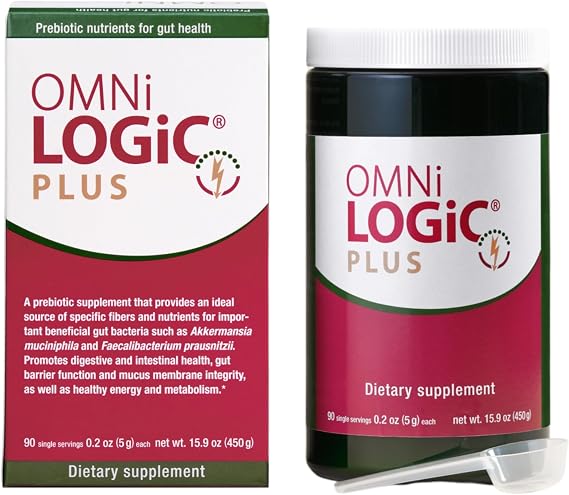 Omni-Logic Plus Prebiotic Fiber Powder for Balanced Gut & Digestive Health | Supports Gut Bacteria and Digestive Health. Formulated with Konjac Root Extract, Calcium, and Zinc, Non-GMO, 90 Servings
