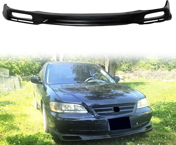 V Style Unpainted Black Front Bumper Lip for 1998-2002 Honda Accord Sedan