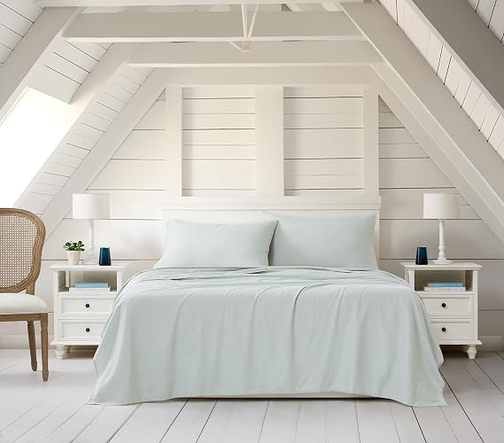 Linen Closet Cotton Blend Sheet Set, Twin XL | Aqua | Solid | 3-Piece | Pack of 6