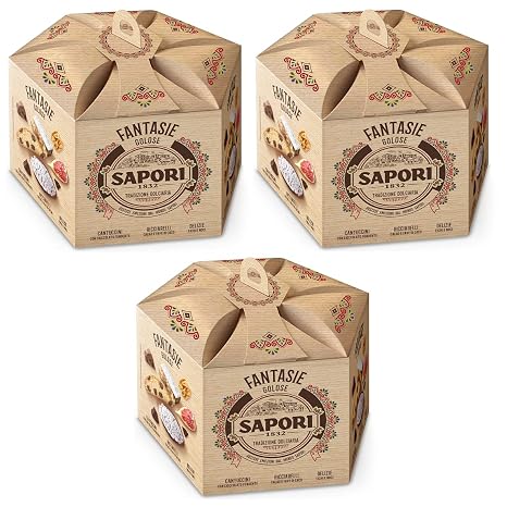 3 x Sapori Fantasy Golose Rich Selection of Baked Goods Italian Christmas Specialities 367 g Pack