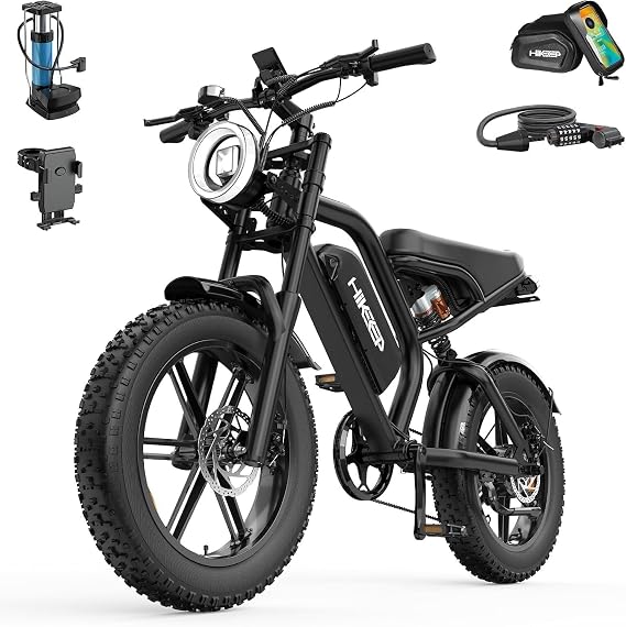 Electric Bike for Adults - 1500W Peak Motor, 48V15.6Ah, 28MPH 20Inch Fat Tire Ebike with Dual Suspension, Dual Mechanical Disc Brake, Safety Tested to UL 2849