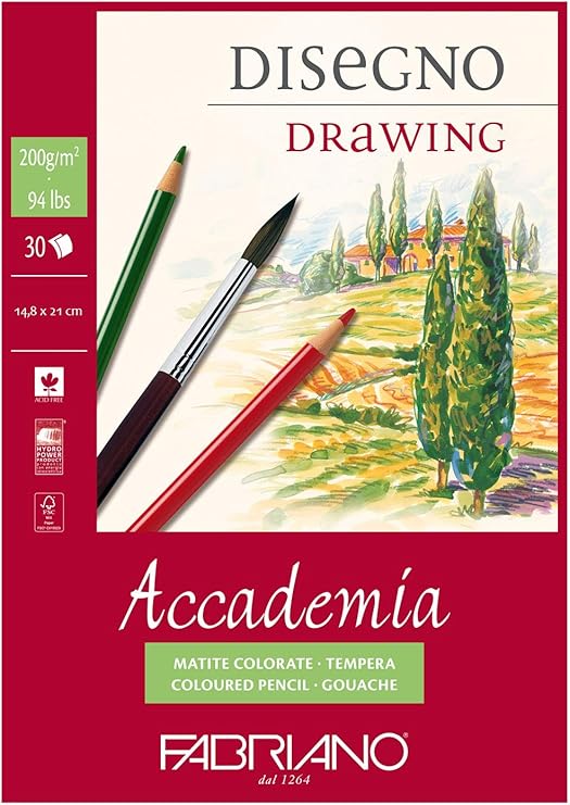 Fabriano Accademi Dess Drawing Paper A5 14.8 x 21 cm White