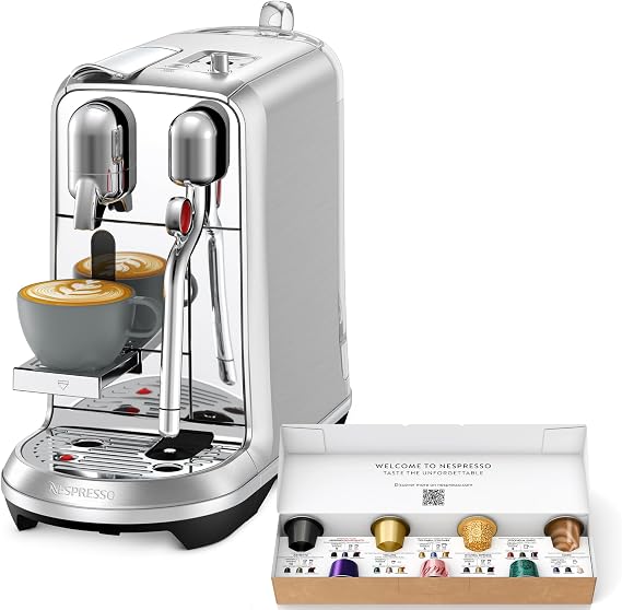 Nespresso ORIGINAL Capsule Coffee Maker Creatista Plus Stainless Steel J520-ME-W