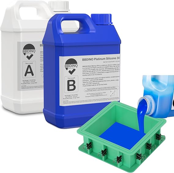 BBDINO Bundle Deal 30A Silicone Mold Making Kit 1 Gallon Kit with Adjustable and Tierable Mold Housing Kit