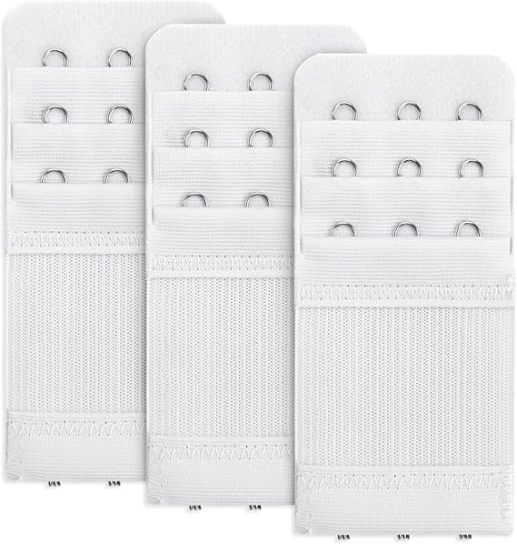 Aster 3 Pieces Bra Extenders 3 Hook 3 Row Lady's Soft Bra Extension Strap Comfortable Bra Extender for Women