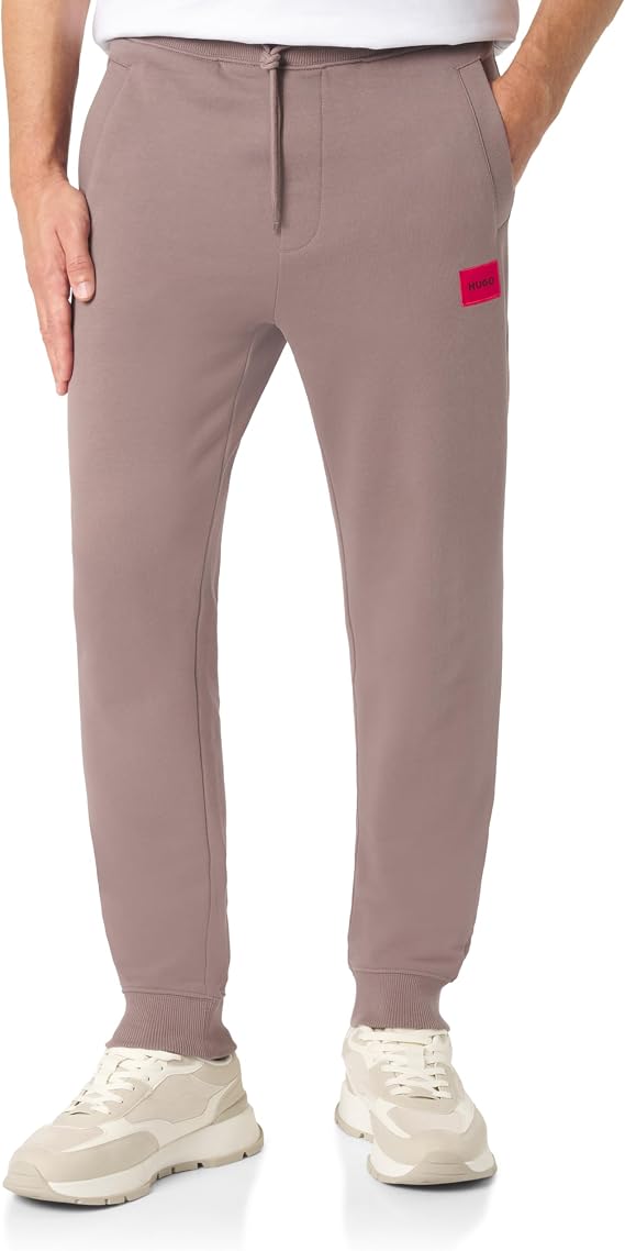 Hugo Men's Regular Fit Square Logo Jersey Drawstring Joggers