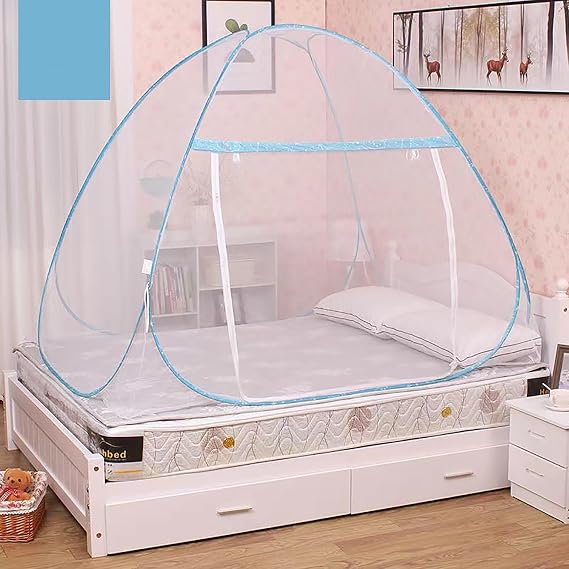 Foldable Mosquito Net Tent for Bed - Portable Double Door with Mesh Bottom Tent - Prevent Mosquito Net for Bedroom,A,1.5 * 2M