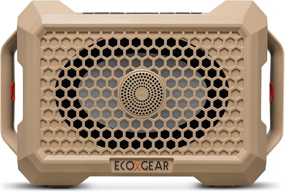 ECOXGEAR Defender: Outdoor Portable Bluetooth Speaker, 121dB Massive Sound, Waterproof and Drop Proof, with LED Party Lights, Pair up to 100, 25+ Hours Playtime (Mojave Sand)