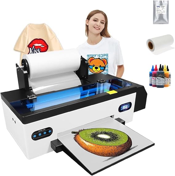 DIY T-Shirt Printing 13-inch DTF Printer Transfer Printing Machine, Automatic Stirring Circulation and Built-in Film Cutter(110v)
