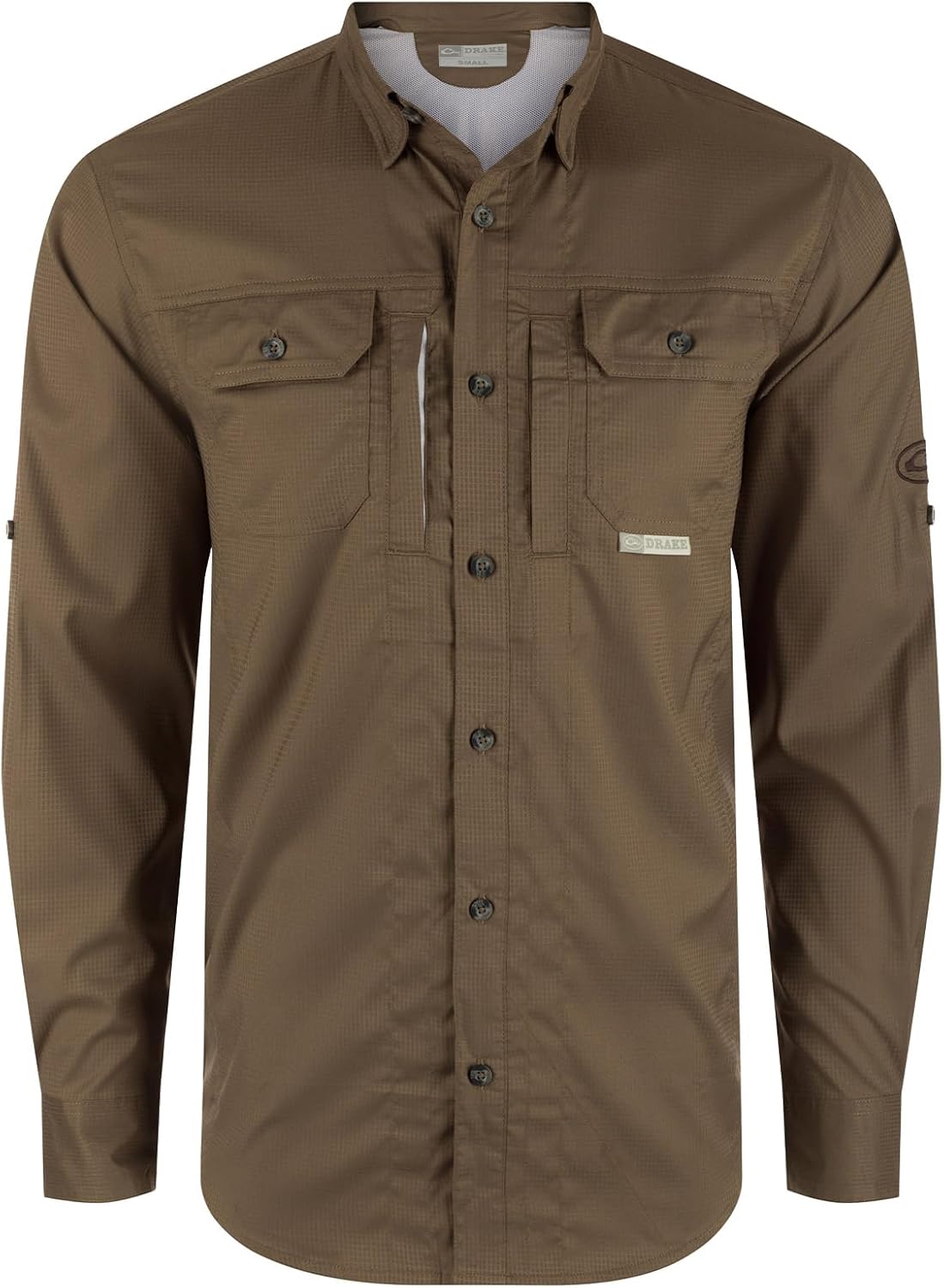 Drake Waterfowl Mens Wingshooters Trey Dobby Button-Down Long Sleeve Shirt | Lightweight Breathable Moisture-Wicking Shirt