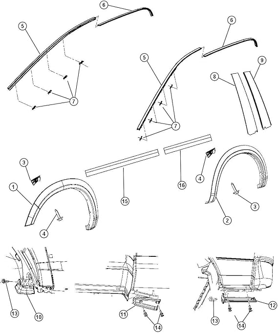 Mopar 55372276AD APPLIQUE B PILLAR