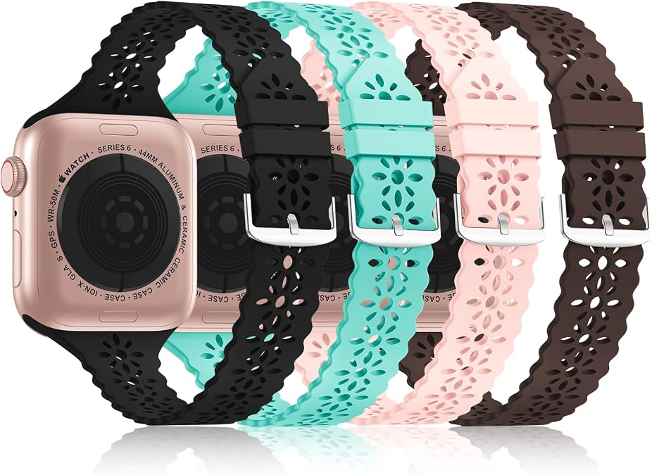 Lace Silicone Bands Compatible with Apple Watch Bands for Women