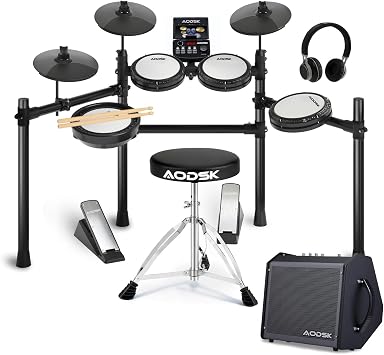 AODSK Electronic Drum Set+ AODSK 35W Professional Electronic Drum Amplifier