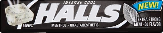 HALLS Relief Max Strength Extra Strong Menthol Throat Drops, 20 Packs of 9 Drops (180 Total Drops)