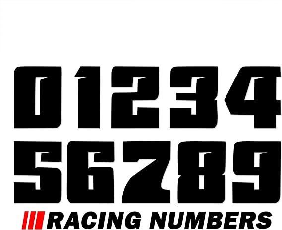 Racing Numbers Vinyl Decal Sticker 0829 - Plate Numbers Style 13