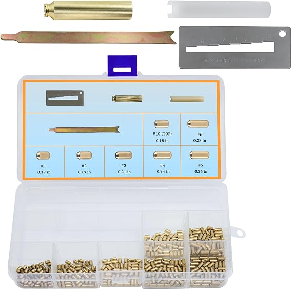 Rekey Kit for Kwikset, Complete 4-Tool DIY Set with Brass Bottom Pin | Rekeying Pins (1-6, 50 Each) for Home Door Lock