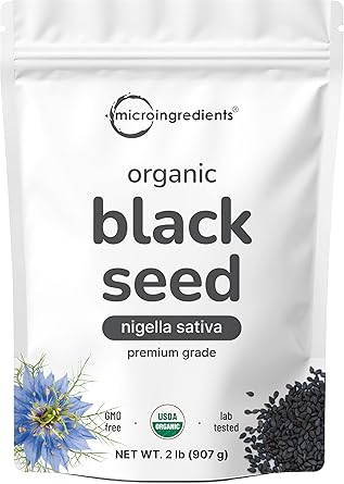 Organic Black Cumin Seed Nigella Sativa, 2lbs | Premium Grade Whole Black Seed from Egypt | Great for Baking, Seasoning, and Cooking | Additive Free, Non-GMO, Bulk Supply